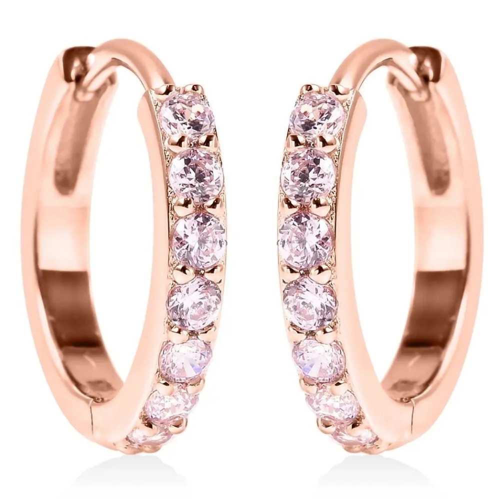14K Rose Gold Over Sterling Silver Pink stones will look great w/ Morgan…